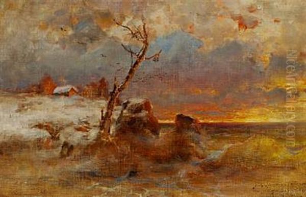 A Coastal Landscape At Sunset - view 1