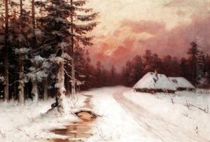 Winter Sunset by Yuliy Yulevich (Julius) Klever
