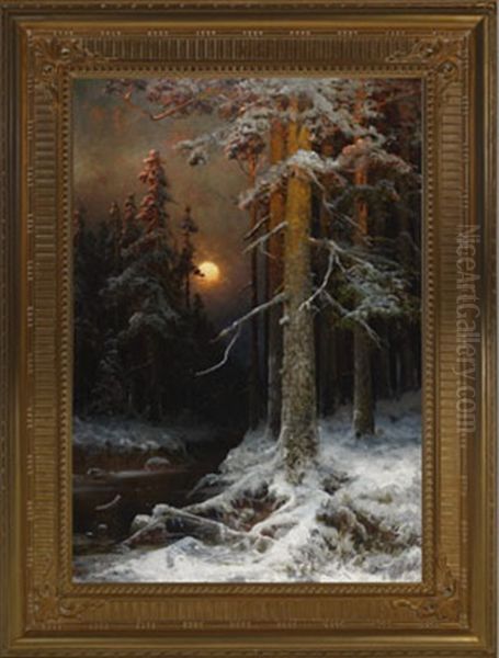 A Moonlit Forest, Winter - view 1
