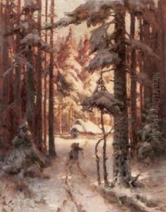 Hutte Im Winterwald