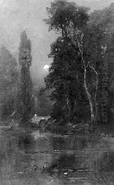 A Moonlit Pond - view 1