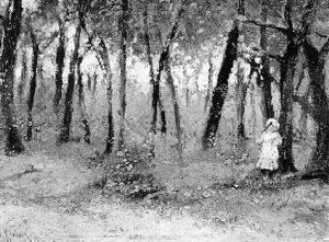 Madchen Im Wald by Yuliy Yulevich (Julius) Klever