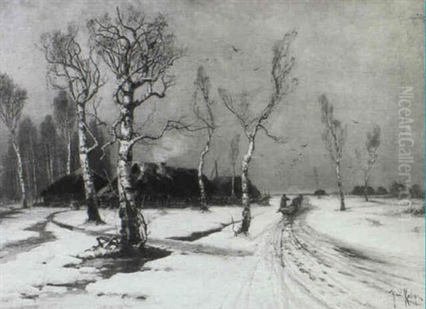 Sunset Over A Winter Landscape In Little Russia - view 1