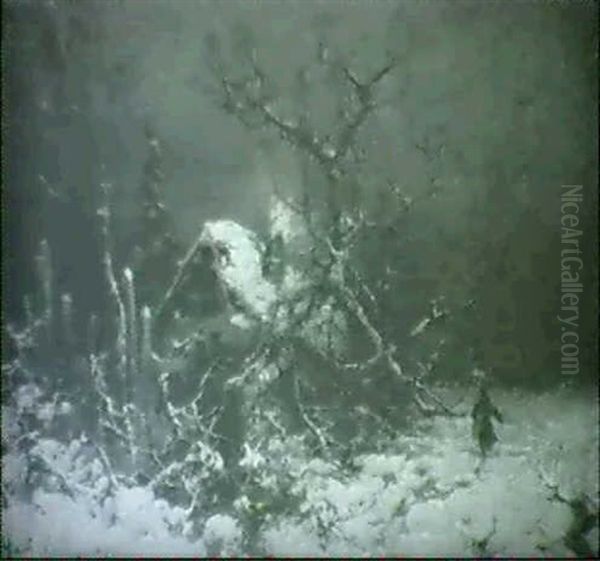 Russian Farmer Nearing Cottage, Winter's Eve - view 1