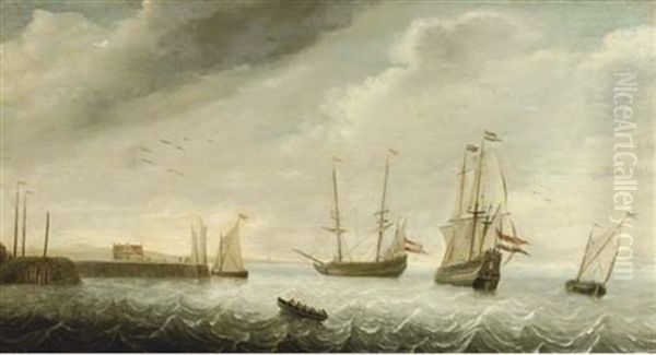Shipping In A Stiff Breeze Near A Coastline - view 1