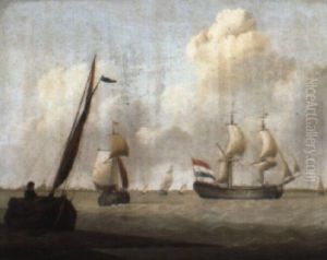 Smalschips And Staatsjachts Sailing Off The Dutch Coast by David Kleyne