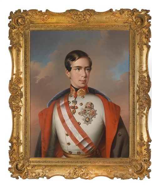 Kaiser Franz Joseph I. Von Osterreich, Portrat Des Jungen Kaisers In Feldmarschallsuniform Mit Ordensschmuck, Ola Uf - view 1