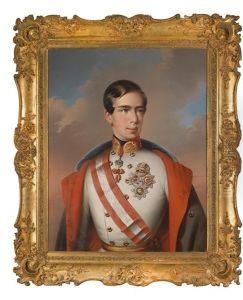 Kaiser Franz Joseph I. Von Osterreich, Portrat Des Jungen Kaisers In Feldmarschallsuniform Mit Ordensschmuck, Ola Uf by Eduard Klieber