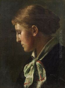 Madchenkopf Im Profil by Gustav Klimt
