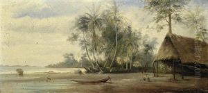 Fishermen On The Shore by Fritz Klingelhoefer