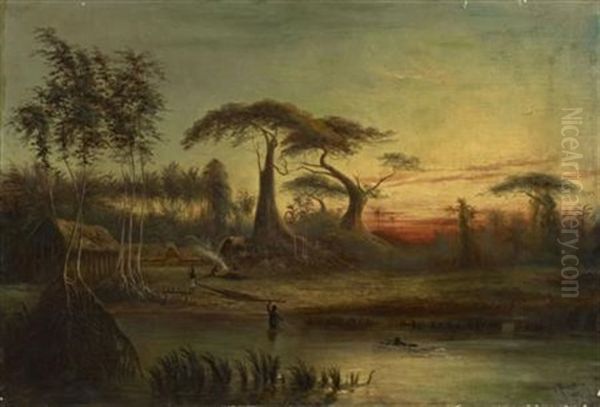 Figures In A Riverside Encampment - view 1