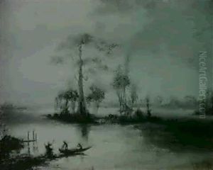 Afrikanische Flusslandschaft by Fritz Klingelhoefer