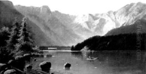 Motiv Aus Dem Salzkammergut by Hermann Klingsboegl