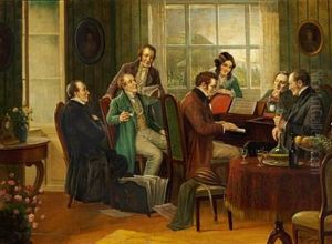 Franz Schubert At The Piano by Rudolf Klingsboegl