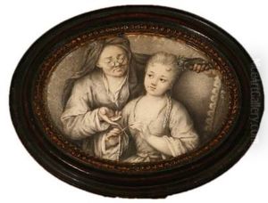 Young Girl Learning How To Thread Pearls by Karl-Gustav Klingstedt