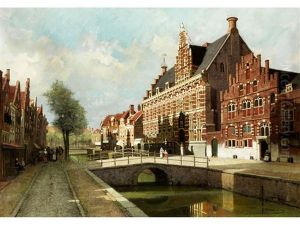 Blick Entlang Des Turfmarktes Mit Kanselarij In Leeuwarden