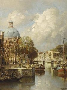 View Of The Singel With The Lutheran Church, Amsterdam