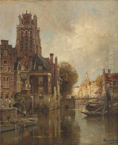 A View Of The Leuvehaven With The Grote Kerk, Dordrecht