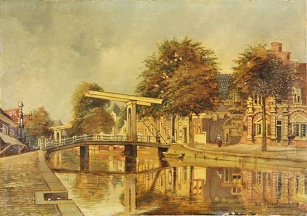 Town View With A Drawbridge Over A Canal - view 1
