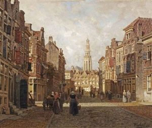 A View Of Middelburg With The Lange Jan A View Of Middelburg With The Lange Jan