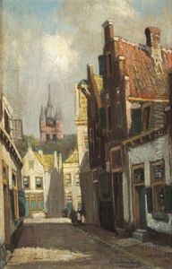 Ansicht Einer Hollandischen Stadt by Johannes Christiaan Karel Klinkenberg
