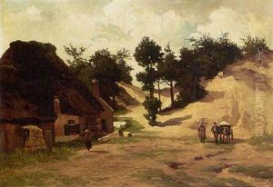 Travellers In A Hilly Landscape by Johannes Christiaan Karel Klinkenberg