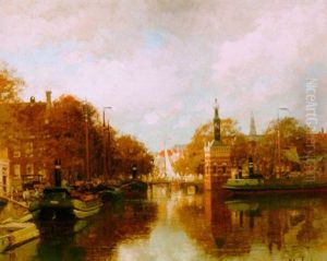 A View Of The Bierkade With The Accijnstoren, Alkmaar