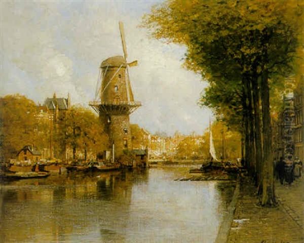 A View Of The Coolvest, Rotterdam, With The Windmill "de Hoop" - view 1