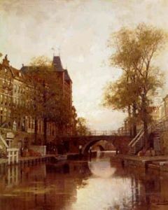 The Oude Gracht, Utrecht, With The 'oud Daen' Beyond by Johannes Christiaan Karel Klinkenberg