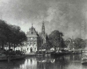 View Of 't Spaarne, Haarlem, With Waagtoren Beyond