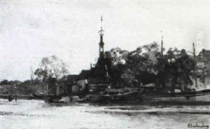 View Of A Village On The Waterfront