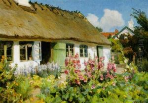 A Cottage Garden In Summer by Peder Klitz