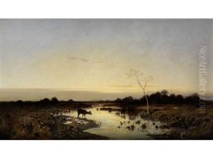 Landschaft Mit Rehen by Mikhail Konstantinovich Klodt