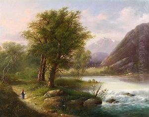 Lake Zirknitzer, Austria by Mikhail Konstantinovich Klodt
