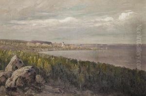 Coastal Landscape With A Church On The Horizon by Nikolai Alexandrovich Klodt