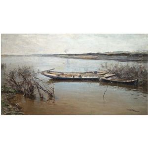 River Landscape by Nikolai Alexandrovich Klodt
