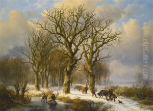 Winter Landscape With Cattle Drivers
