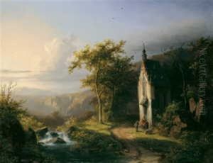 Mittelgebirgslandschaft Mit Einer Kapelle