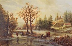 Grosse Winterlandschaft Im Milden Abendlicht