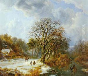A Winter Landscape With Skaters