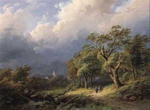 Travellers In Stormy Weather by Johann Bernard Klombeck