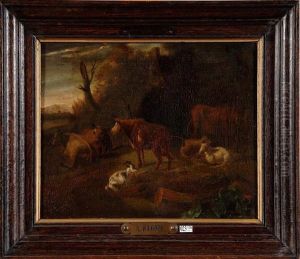 Vaches Et Moutons by Albert Jansz Klomp