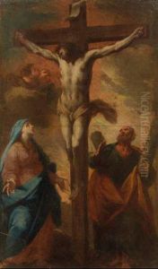 Cristo Crocifisso Tra La Vergine E San Giovanni Evangelista by Giuseppe Bazzani
