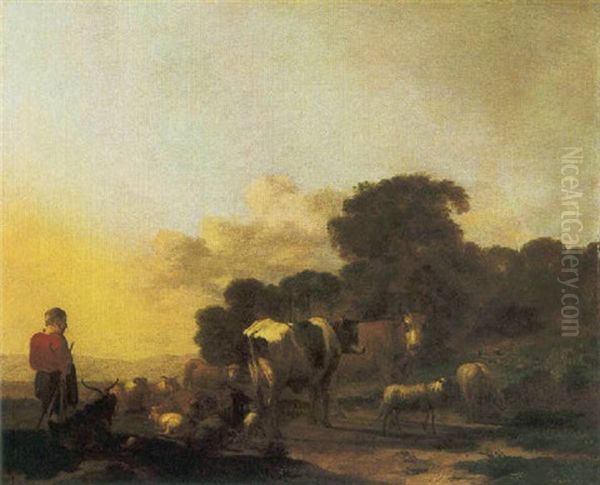 Paesaggio Con Pastore Ed Armenti - view 1