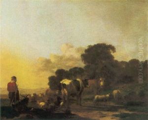 Paesaggio Con Pastore Ed Armenti by Albert Jansz Klomp