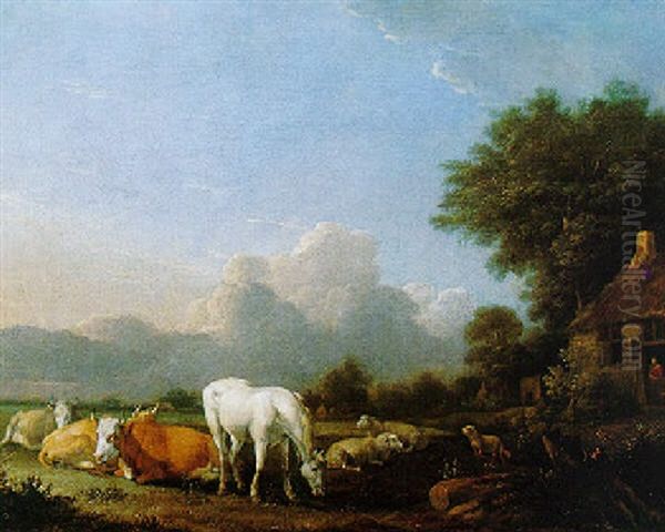 Landschap Met Een Schimmel En Vee - view 1
