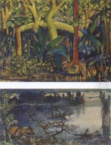 A Crocodile In The Jungle by Johannes Frederik Engelbert Ten Klooster