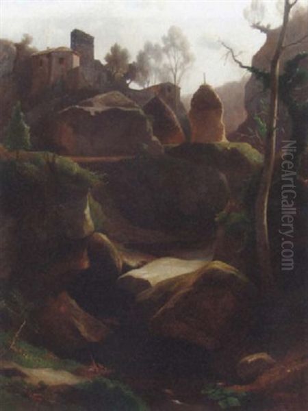Gehoft Auf Einem Felsen - view 1