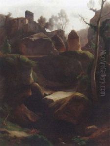 Gehoft Auf Einem Felsen by Wilhelm Klose