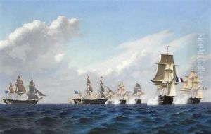 The Battle Of Trafalgar by Frederik Theodor Kloss